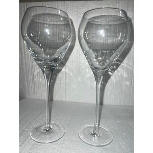 Set Of 2 Lenox Silhouette Clear Tall Water Wine 9 3/4" Glasses